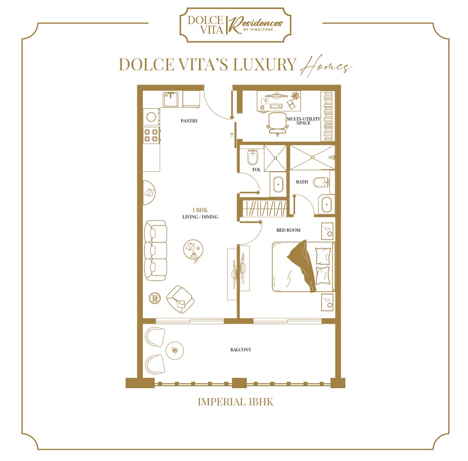 1 Bed 770 Sq. Ft. Apartment in Vincitore Dolce Vita