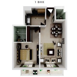 1 Bed 907 Sq. Ft. Apartment in Vincitore Palacio