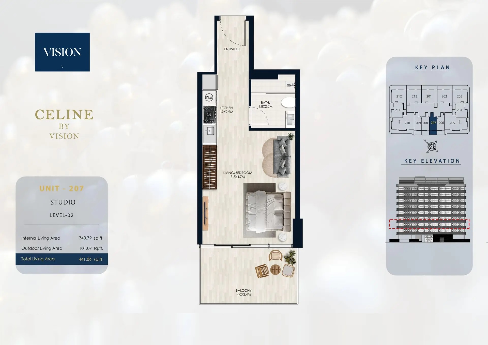 441 Sq. Ft. Studio in Vision Celine