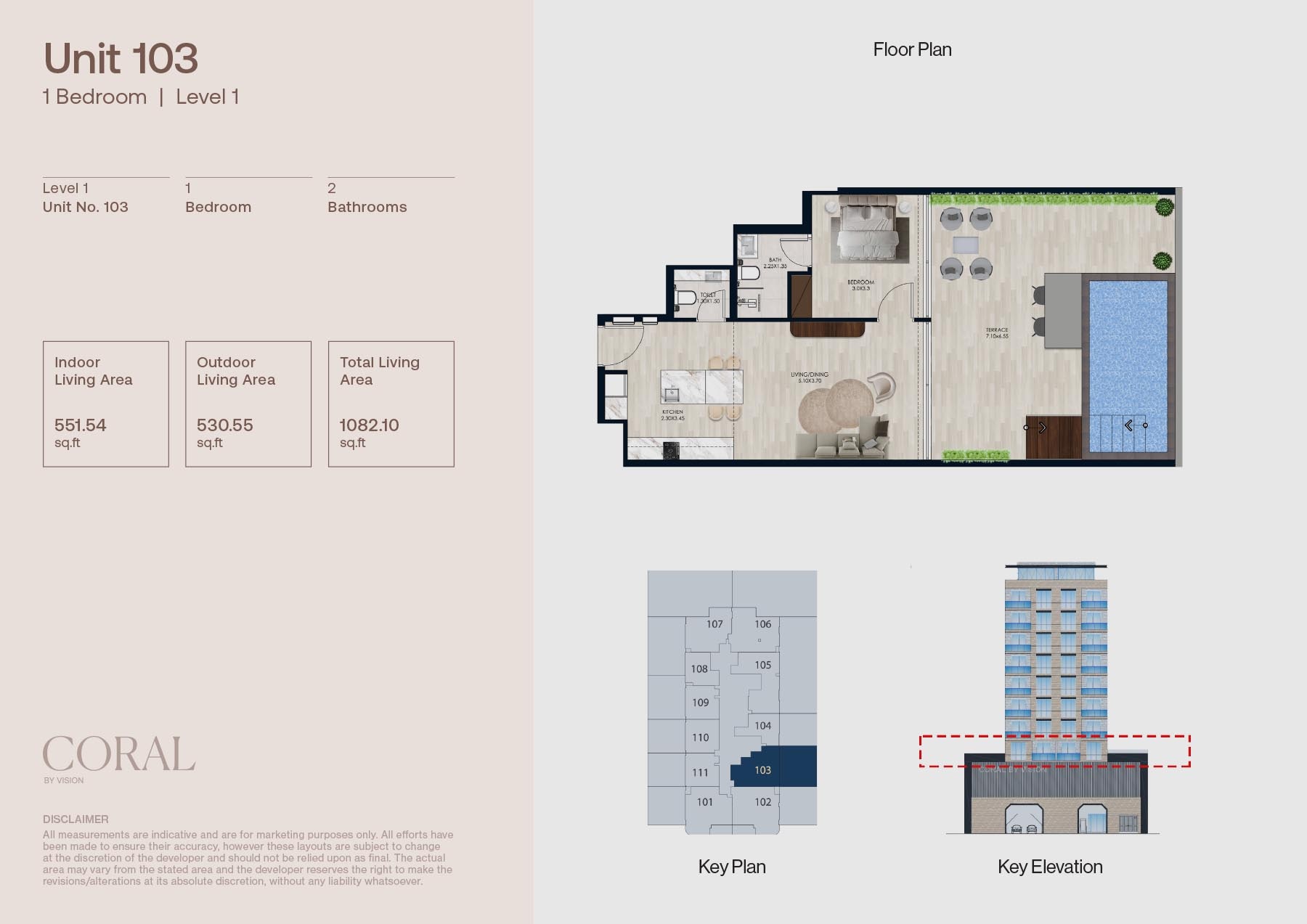 1 Bed 1082 Sq. Ft. Apartment in Vision Coral