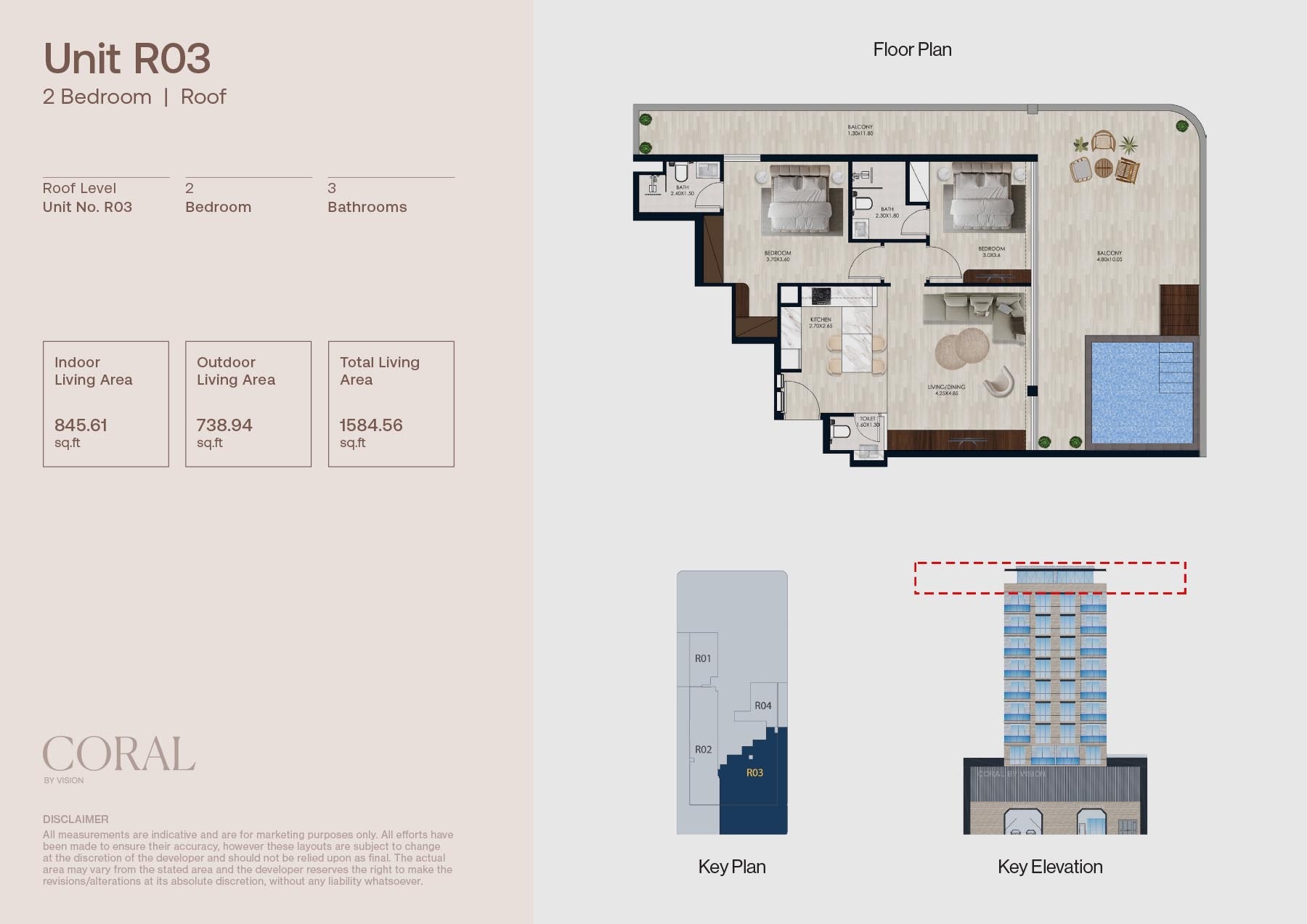 2 Beds 1584 Sq. Ft. Apartment in Vision Coral