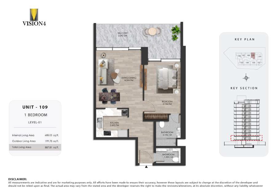 Vision Karma 1 Bed Layout