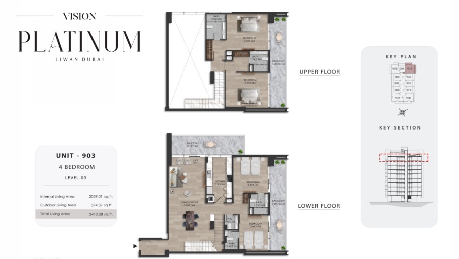 Vision Platinum 4 Beds Layout