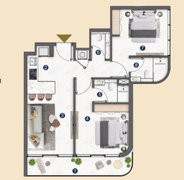 2 Beds 780 Sq. Ft. Apartment in Pantheon Voxa