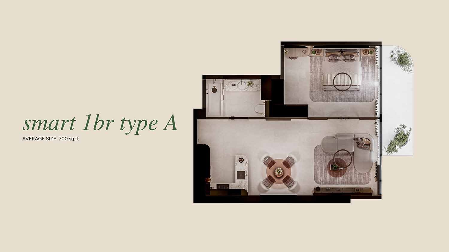 1 Bed 700 Sq. Ft. Apartment in Wadan Cybele