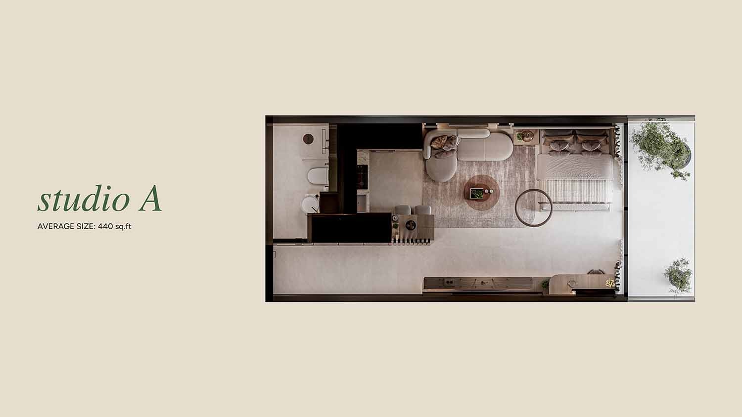 440 Sq. Ft. Studio in Wadan Cybele