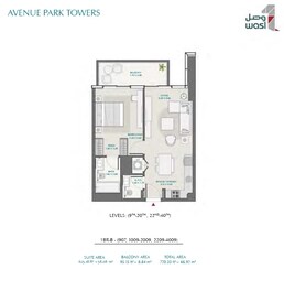 1 Bed 720 Sq. Ft. Apartment in Wasl Avenue Park Towers