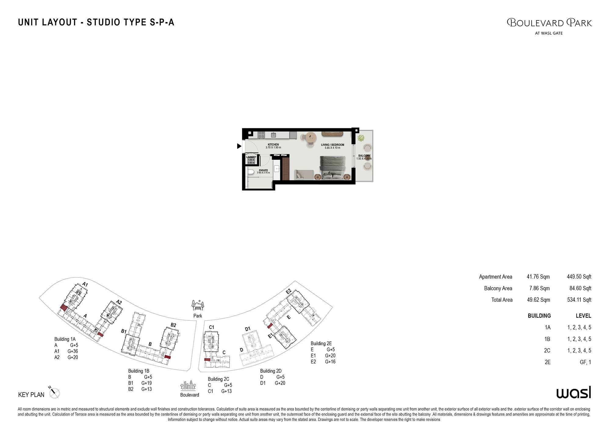 534 Sq. Ft. Studio in Wasl Boulevard Park