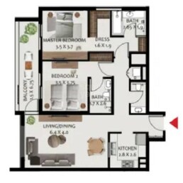 2 Beds 1255 Sq. Ft. Apartment in Wasl Hillside Residences