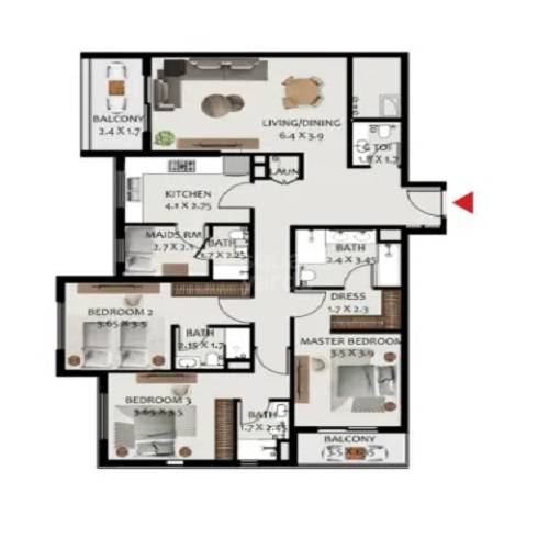 3 Beds 1750 Sq. Ft. Apartment in Wasl Hillside Residences