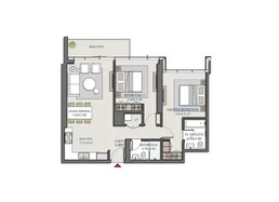 2 Beds 1066 Sq. Ft. Apartment in Wasl Park Views Residences