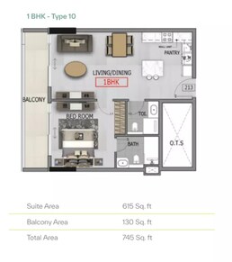 1 Bed 745 Sq. Ft. Apartment in YAS Altia One