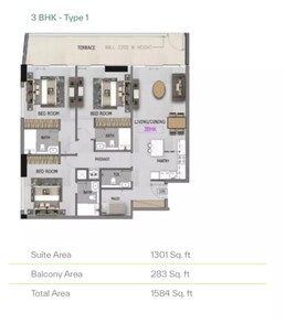 3 Beds 1584 Sq. Ft. Apartment in YAS Altia One