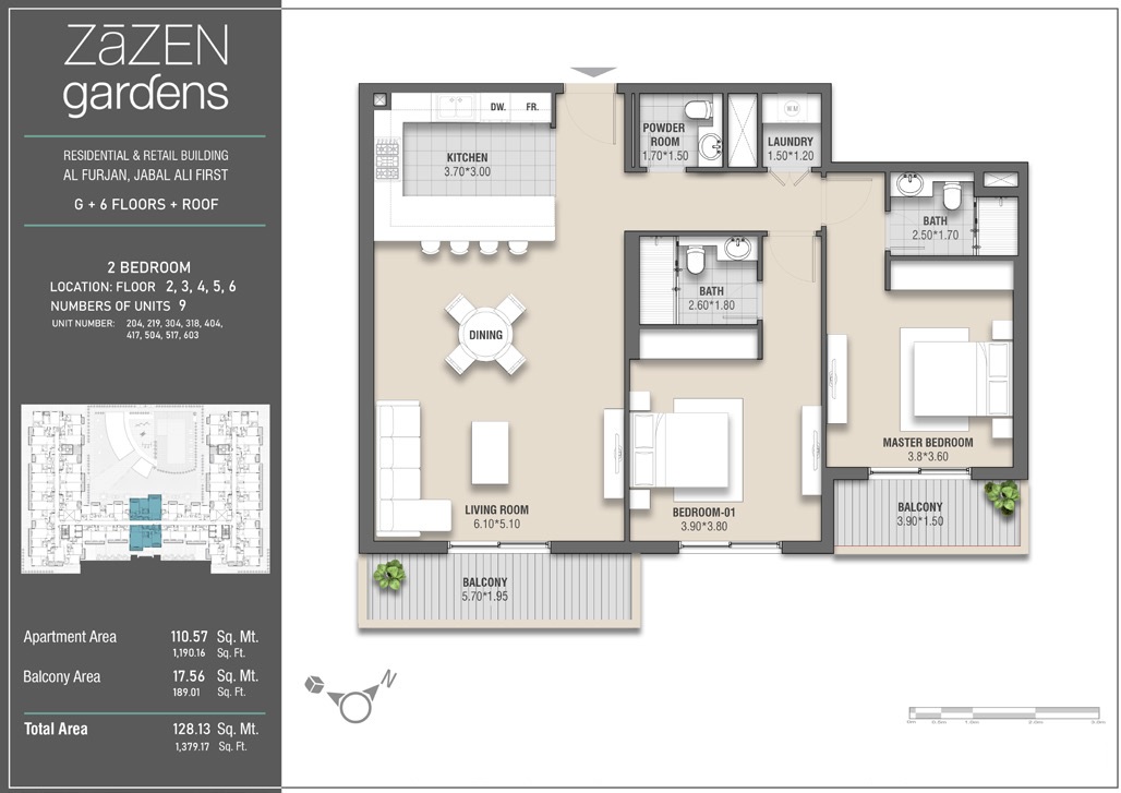 Zazen Gardens 2 Beds Layout