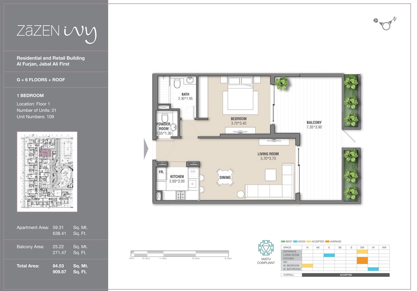 1 Bed 910 Sq. Ft. Apartment in Zazen Ivy