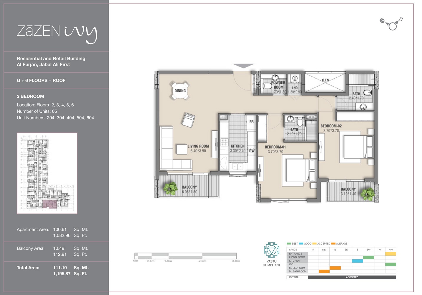 2 Beds 1197 Sq. Ft. Apartment in Zazen Ivy