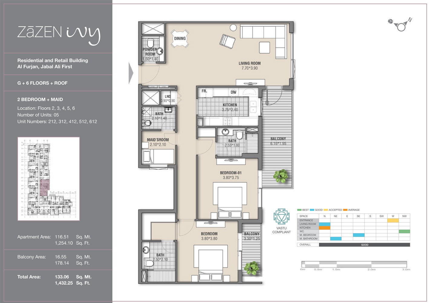 2 Beds 1432 Sq. Ft. Apartment in Zazen Ivy