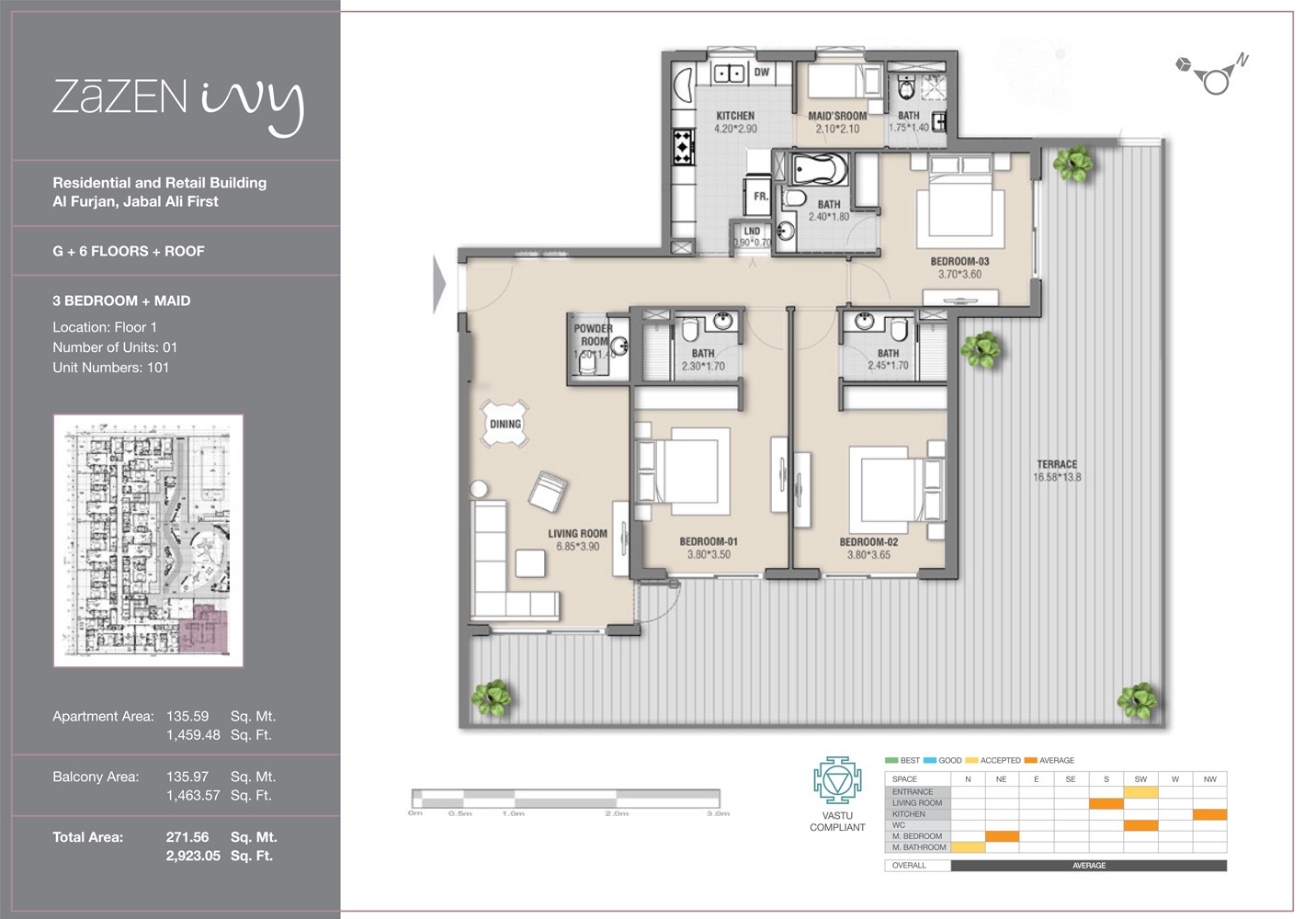 3 Beds 2923 Sq. Ft. Apartment in Zazen Ivy