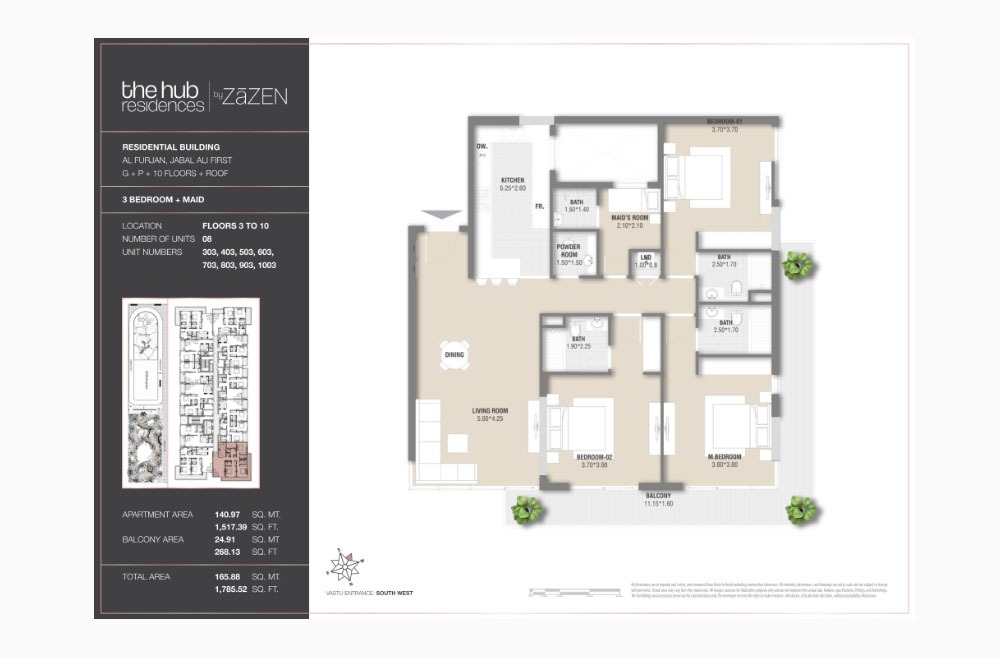 2 Beds 1786 Sq. Ft. Apartment in Zazen The Hub Residences