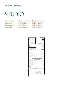 540 Sq. Ft. Studio in Zimaya Belle Reve