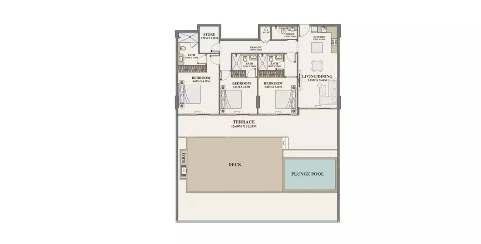 3 Beds 3196 Sq. Ft. Apartment in Zimaya Celeste Heights