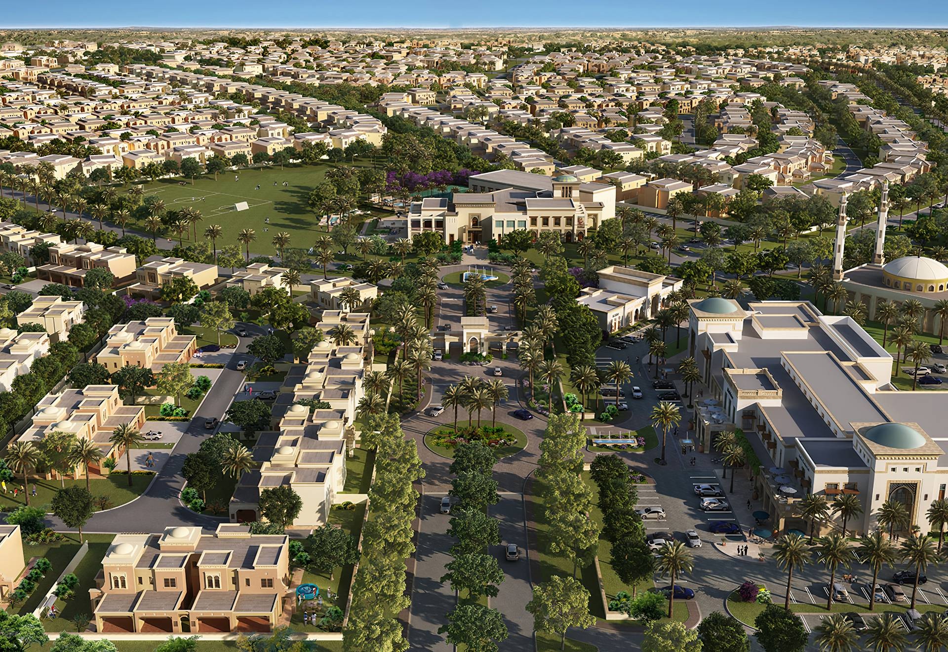 Arabian Ranches 2_a city with a lot of buildings and lots of trees