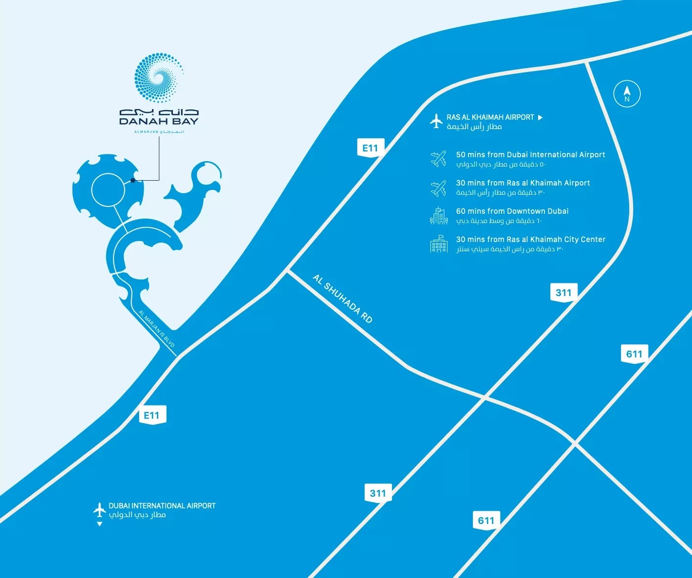 Dubai Danah Bay Location Image