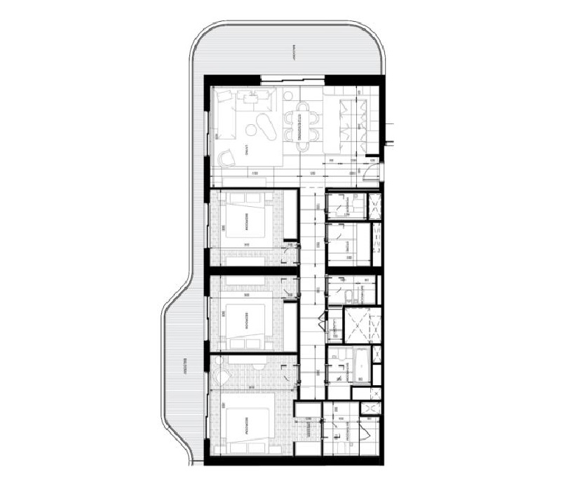 Aldar Rosso Bay Residences 3 Beds Layout