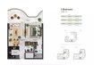 BNW Aqua Maya 1 Bed Layout