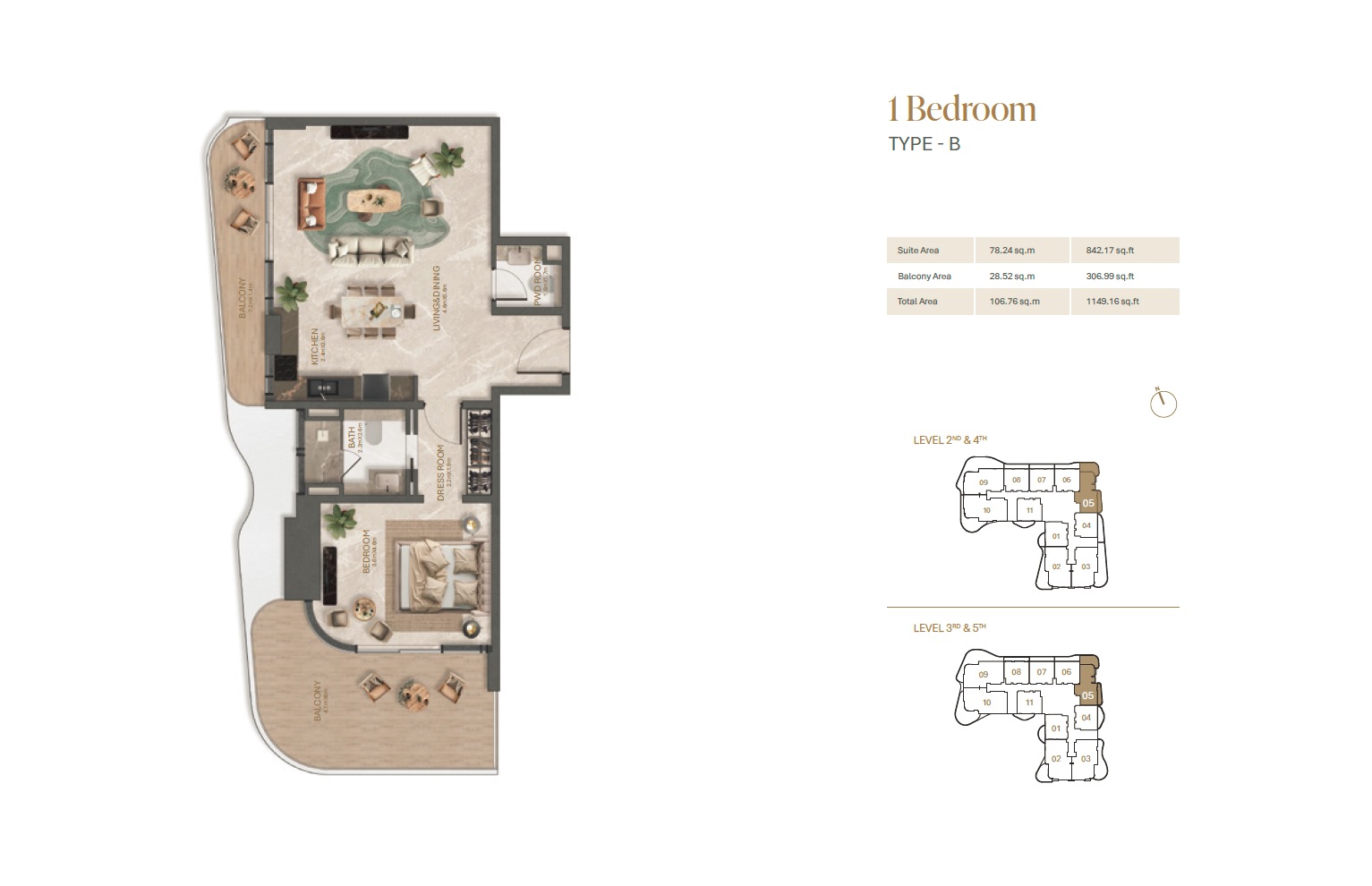 1 Bed 1149 Sq. Ft. Apartment in Bnw La Perla