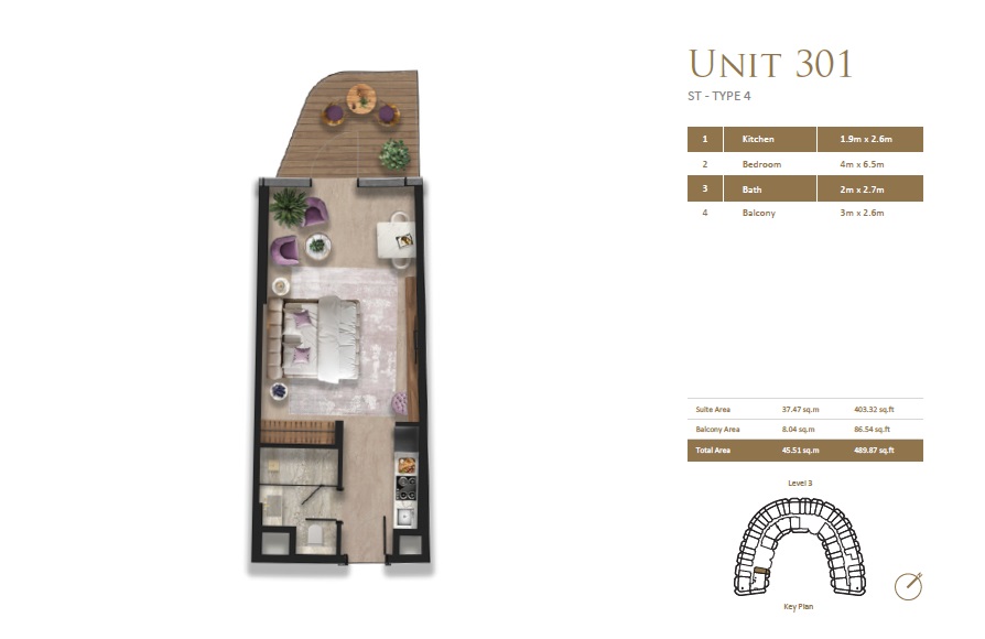 BnW Taj Wellington Mews Studio Layout