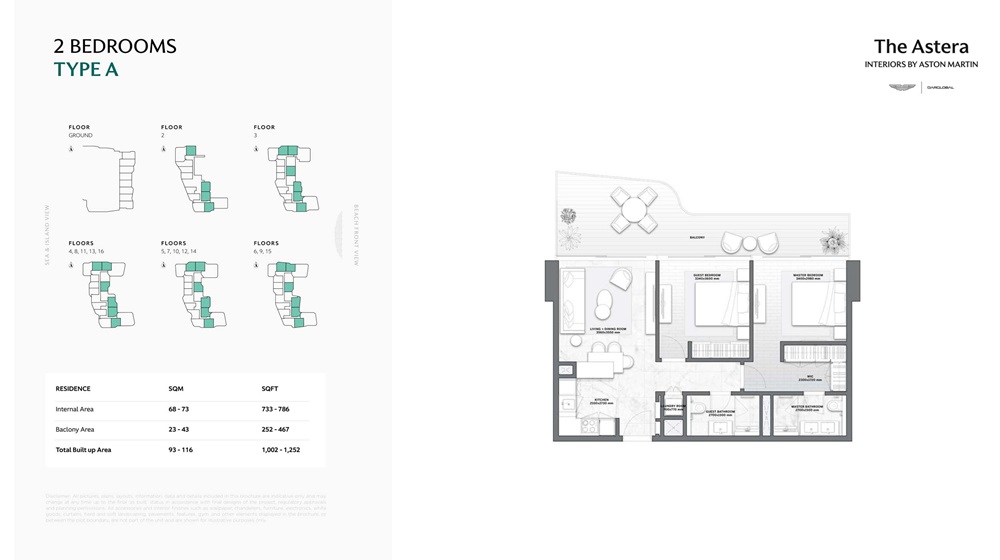 Dar The Astera 2 Beds Layout