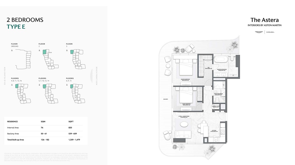 Dar The Astera 2 Beds Layout