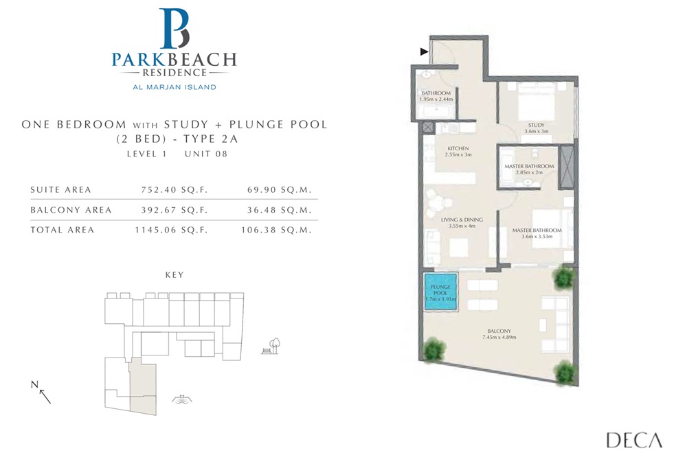 2 Beds 1145 Sq. Ft. Apartment in Deca Park Beach Residences