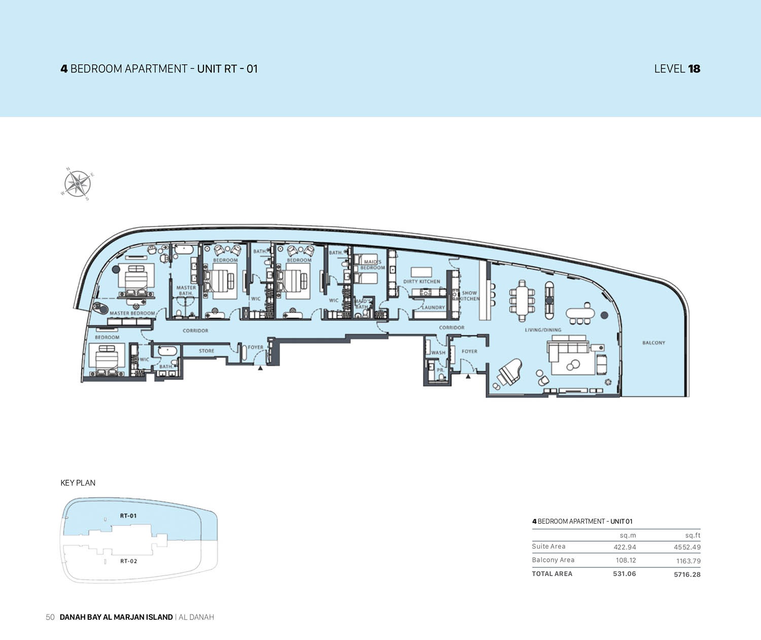 4 Beds 5716 Sq. Ft. Apartment in Dubai Danah Bay