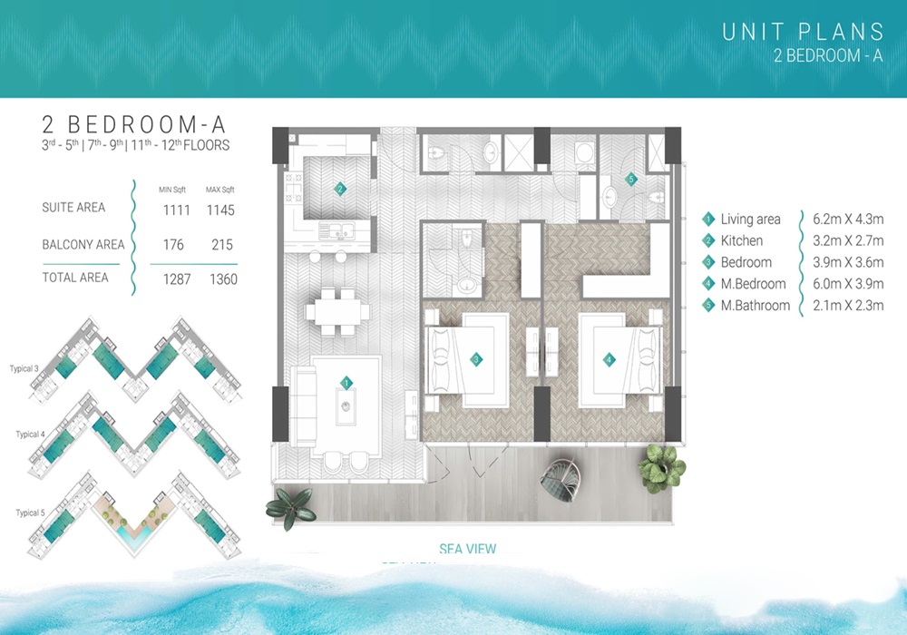 Durar Moonstone 2 Beds Layout