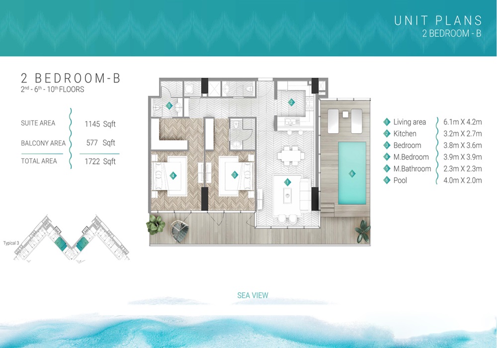 Durar Moonstone 2 Beds Layout