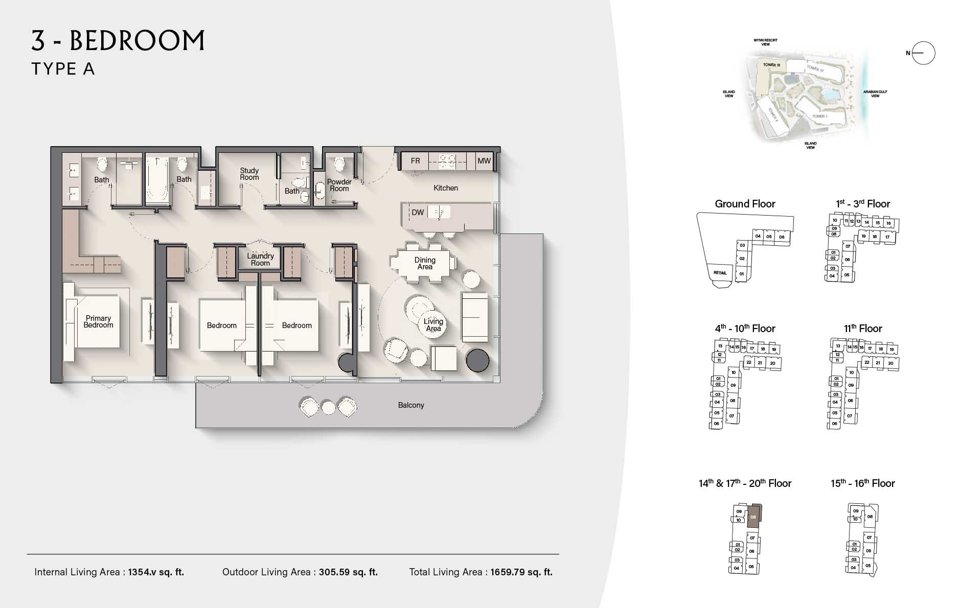 Ellington Costa Mare 2 Beds Layout