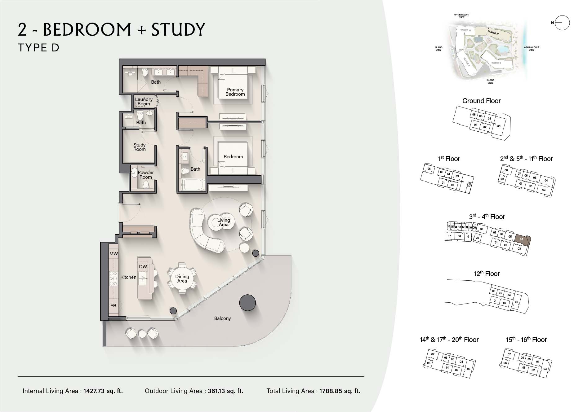 Ellington Costa Mare 2 Beds Layout