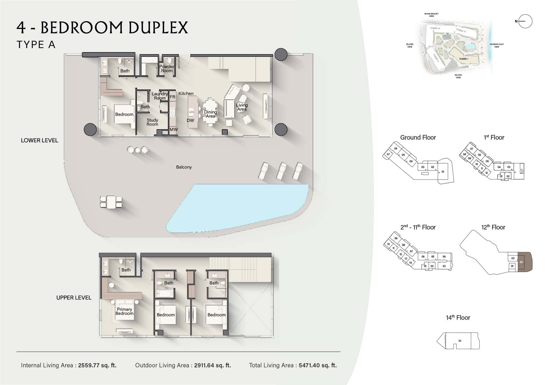 Ellington Costa Mare 4 Beds Layout