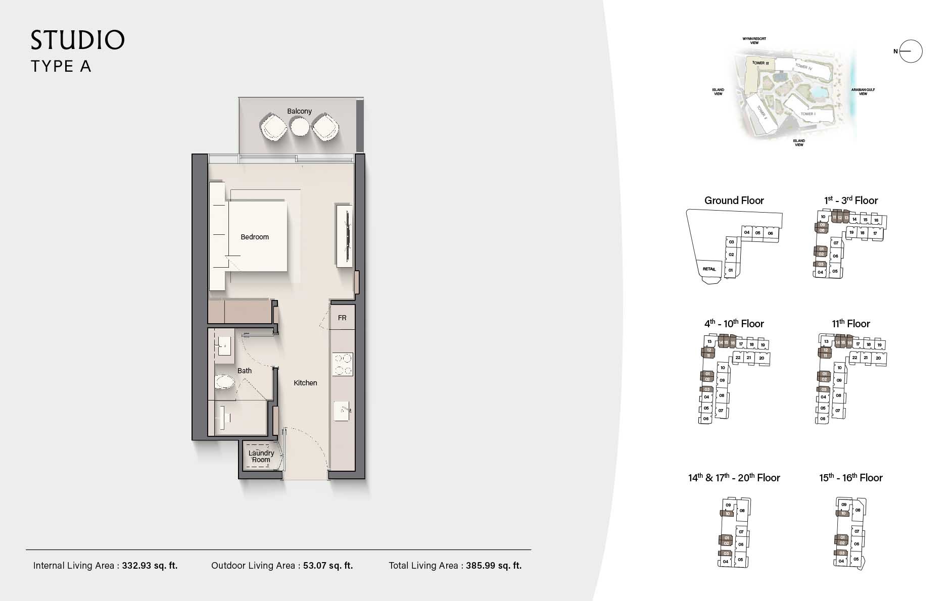 Ellington Costa Mare Studio Layout