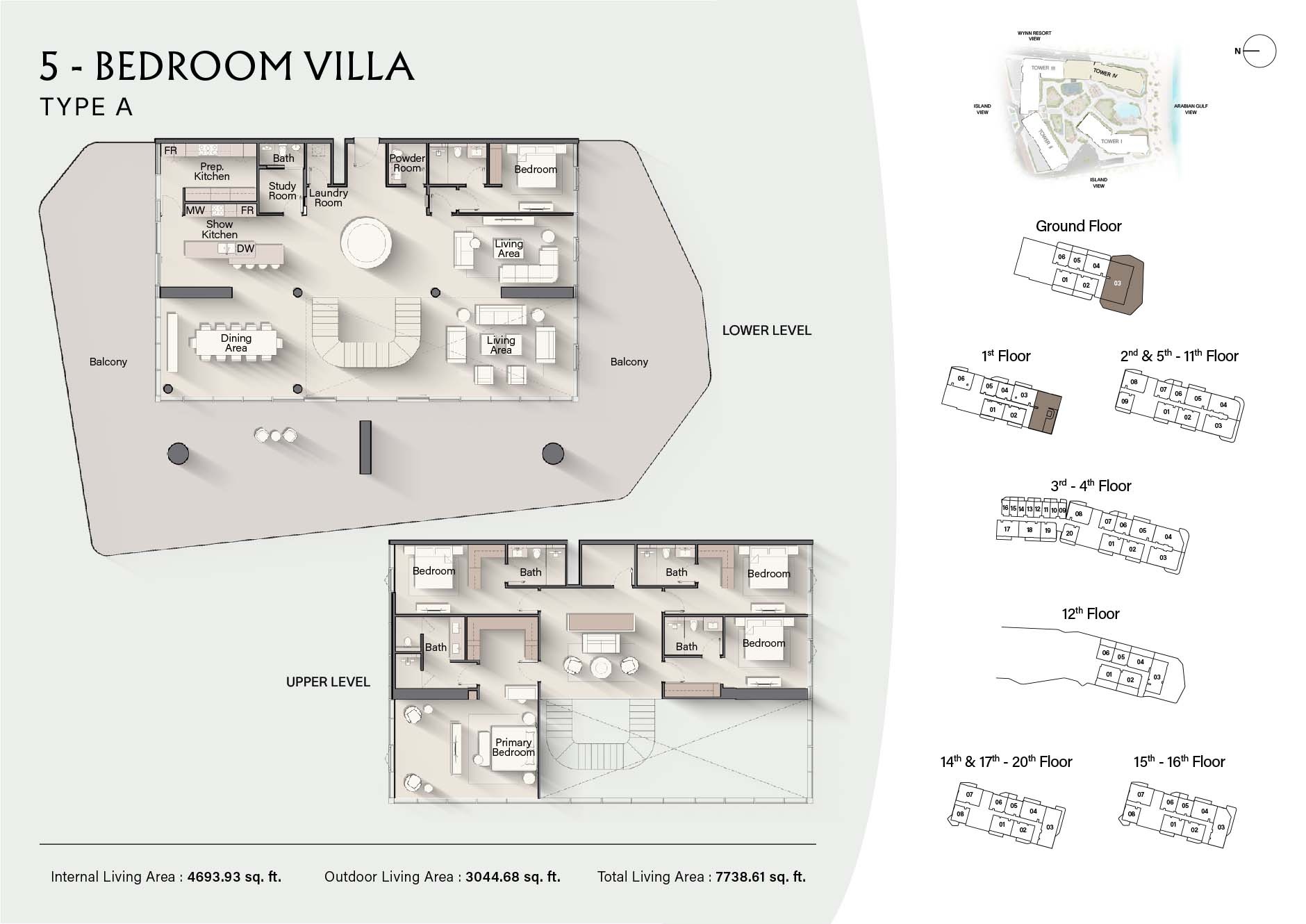 Ellington Costa Mare 5 Beds Layout