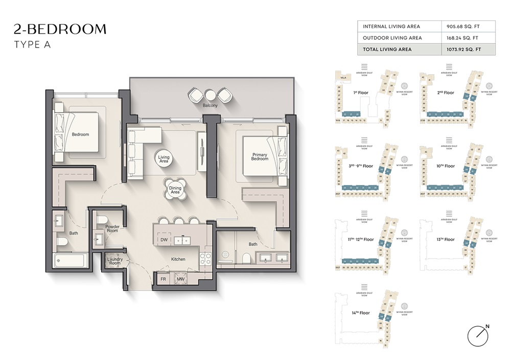 2 Beds 1073 Sq. Ft. Apartment in Ellington Playa Del Sol