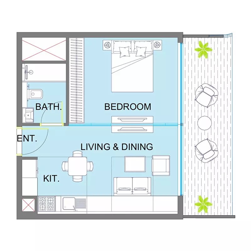 1 Bed 600 Sq. Ft. Apartment in Major Colibri Views
