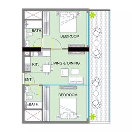 2 Beds 910 Sq. Ft. Apartment in Major Colibri Views