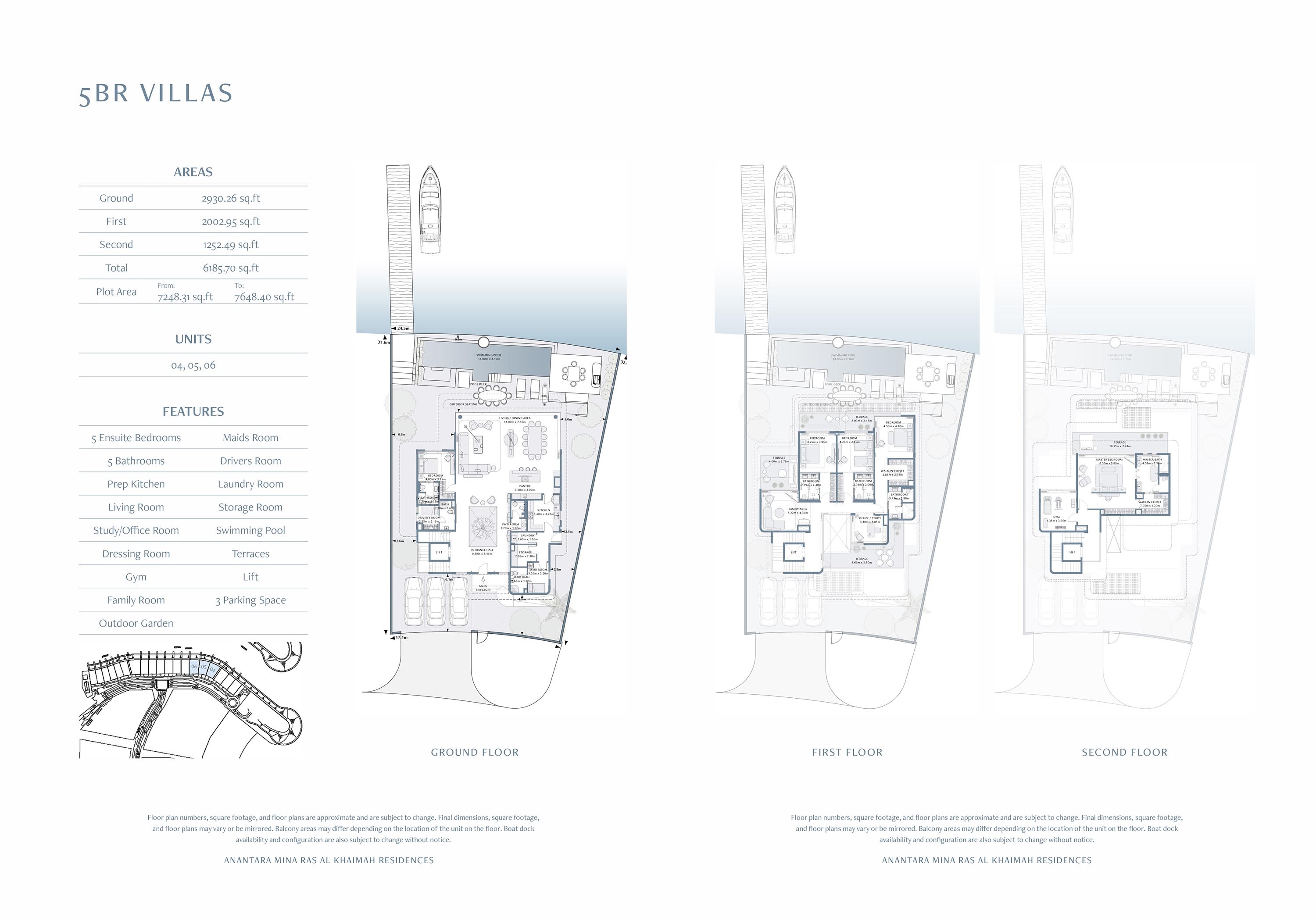 Rak Anantara Mina Residences 5 Beds Layout