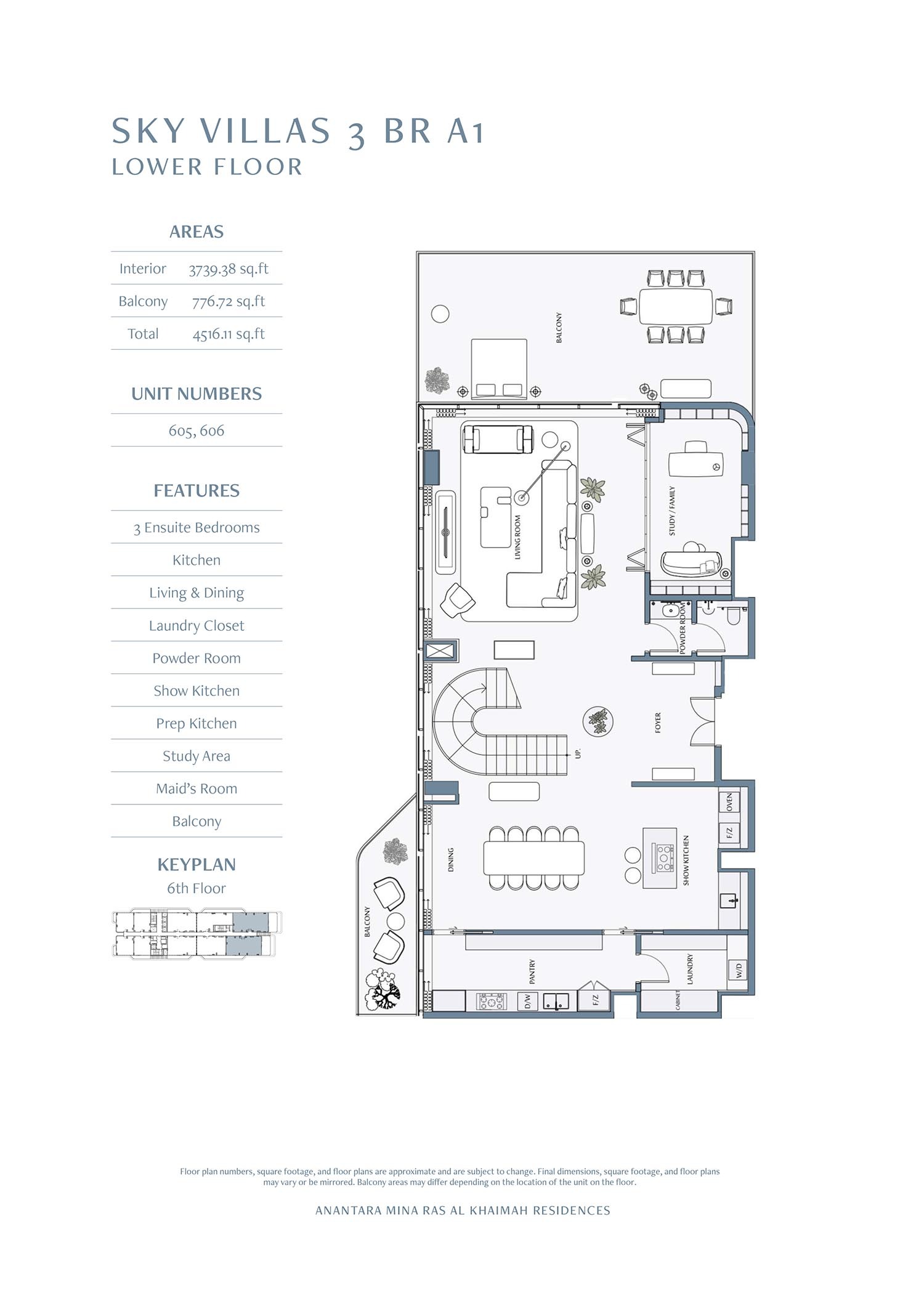 3 Beds 4516 Sq. Ft. Villa in Rak Anantara Residences