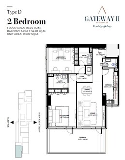 2 Beds 1656 Sq. Ft. Apartment in Rak Gateway Residence II