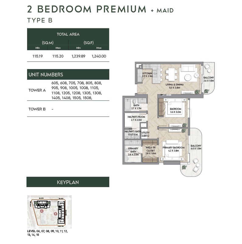2 Beds 1240 Sq. Ft. Apartment in Rak Nura Residences