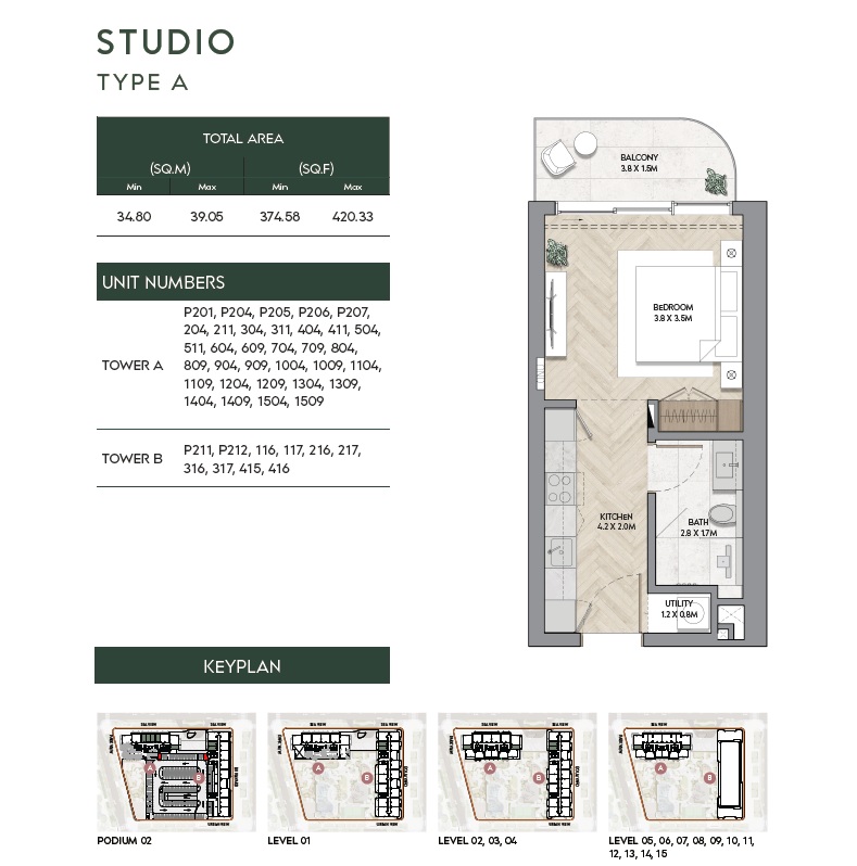 375 Sq. Ft. Studio in Rak Nura Residences